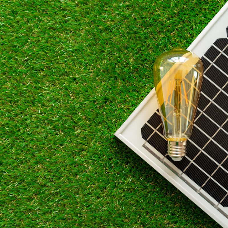 Solar energy panel and light bulb, green energy 2nd